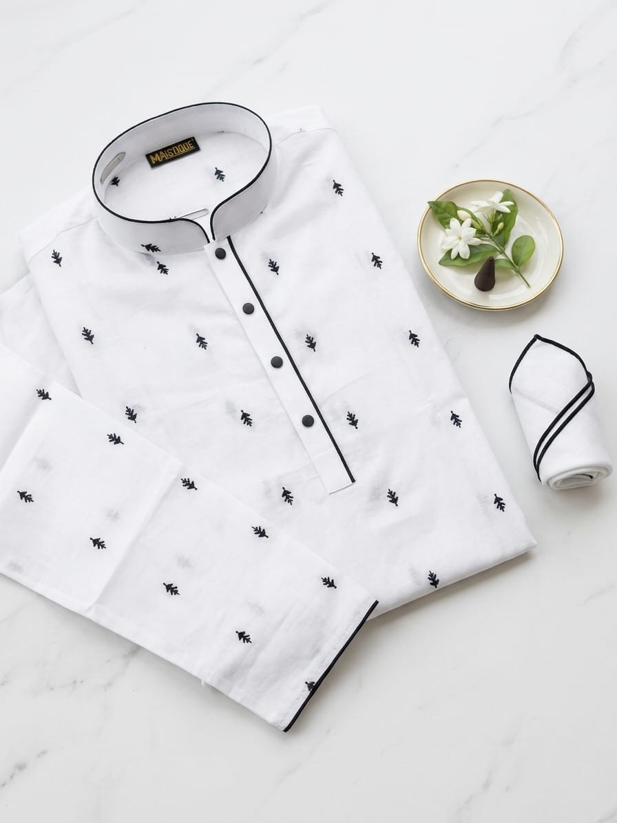 Premium White Cotton Panjabi