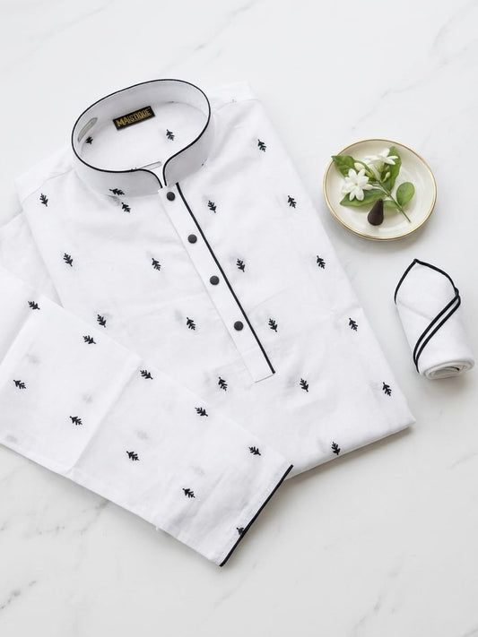 Premium White Cotton Panjabi