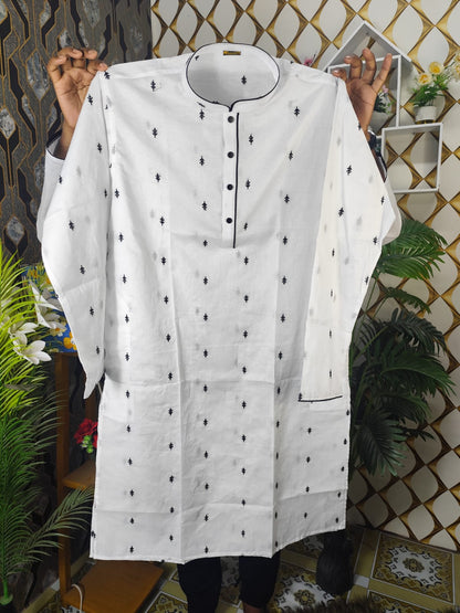 Premium White Cotton Panjabi