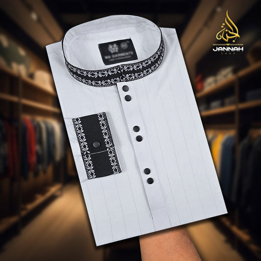 ঈদ সেরা সাদা লাক্সারী পাঞ্জাবী